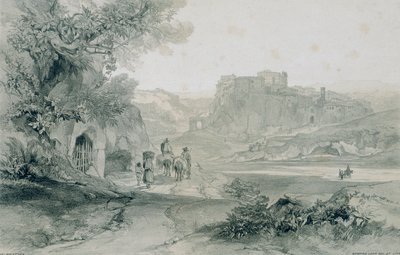 Views in Rome and its environs: Town and Palace of Valmontone by Edward Lear